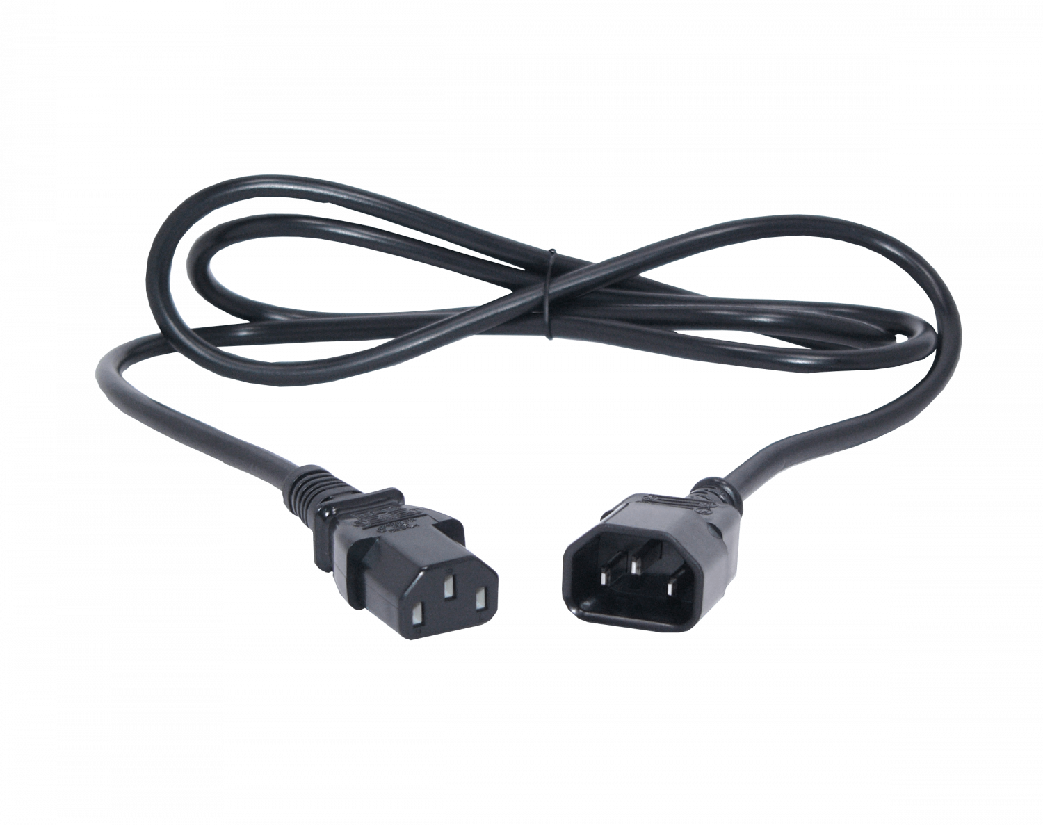 Cable de Poder 150cm Macho-Hembra C13/C14 Negro 6A 3x0.75mm2 1