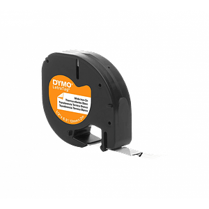 Etiqueta Letratag DYMO Planchable p/Tela Negro sobre Blanco 12mm x 2mt 