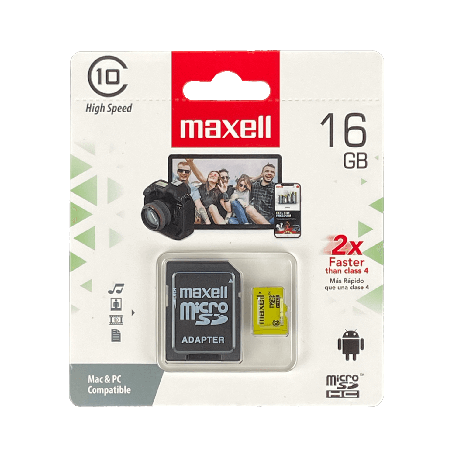 Tarjeta de memoria MicroSD-HC 16GB  c/Adaptador-SD Class10 SDCS2 MAXELL 1