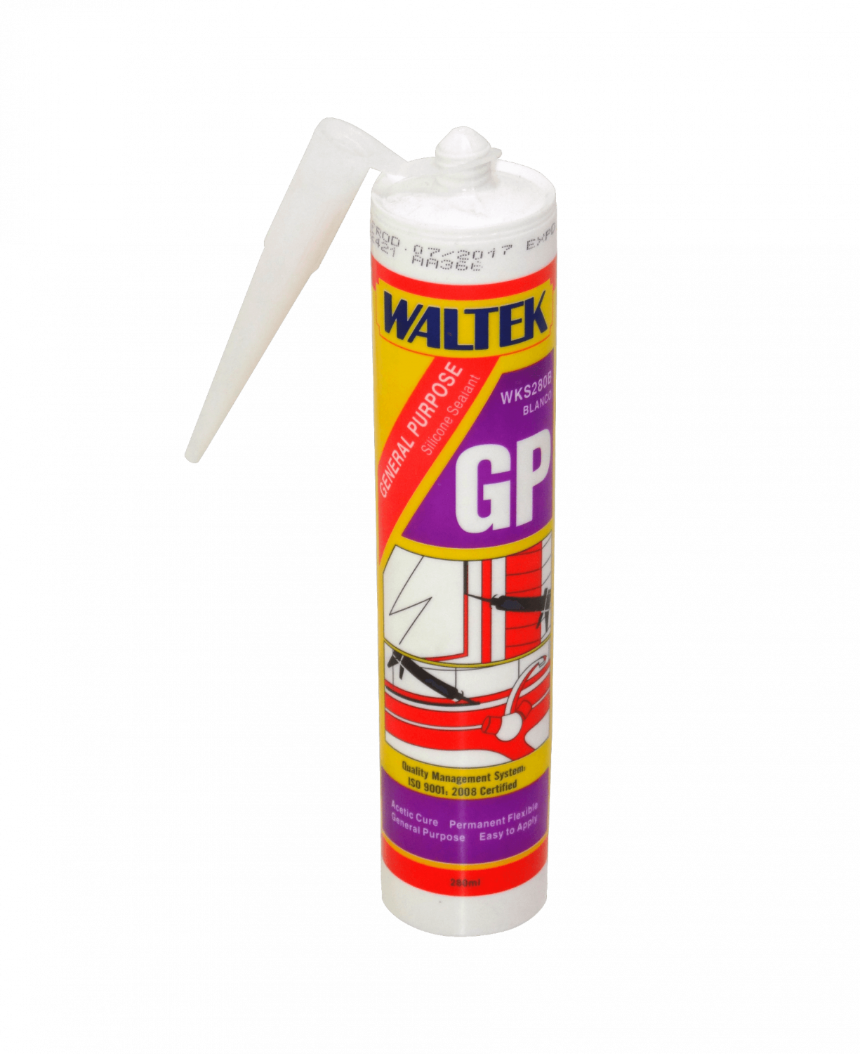 Silicona Blanca Acetica con Funguicida 280ml 1