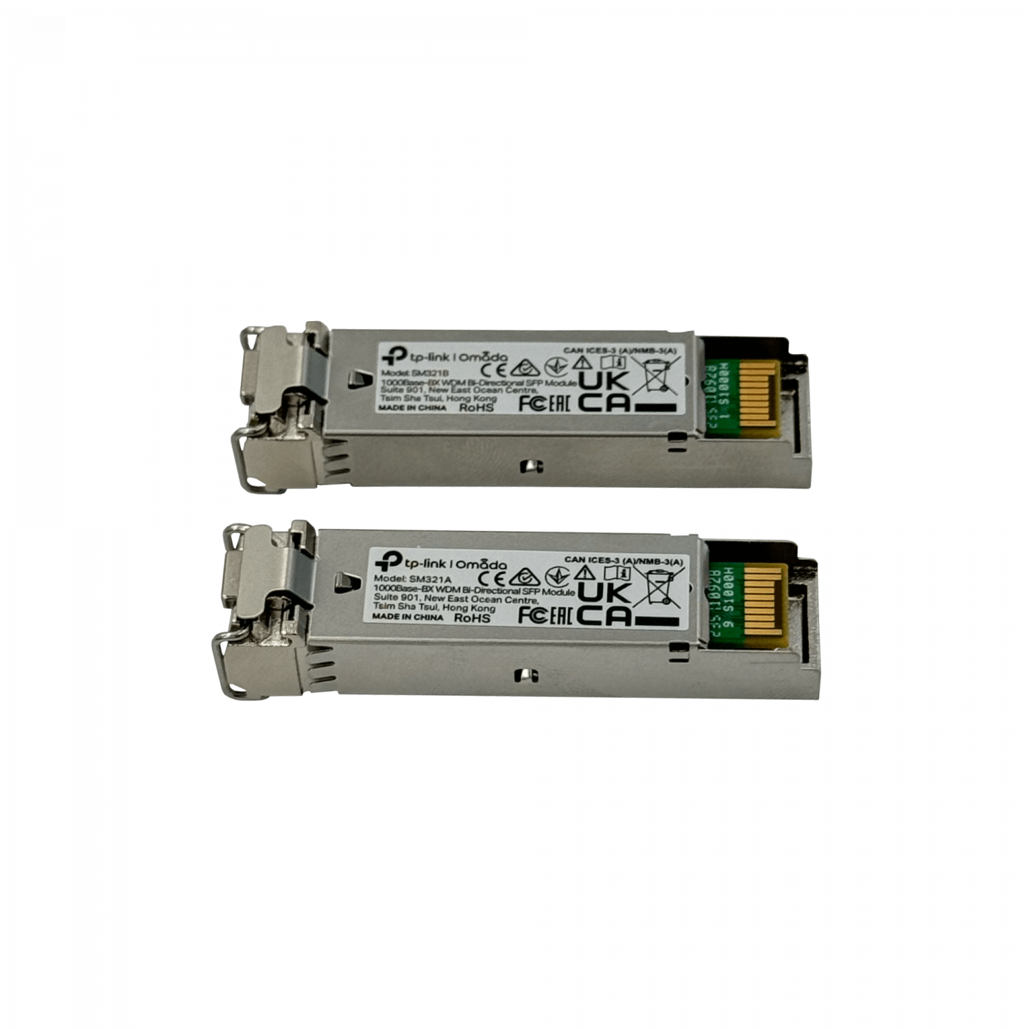 2 Modulos SFP WDM 1.25Gbps Monomodo 20km 1550/1310nm TP-Link SM321A-SM321B 2