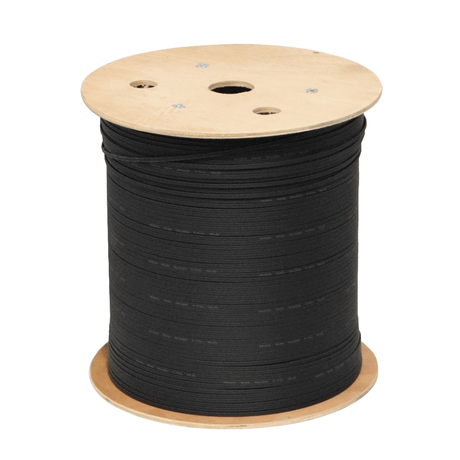 Cable de Fibra Óptica Monomodo 1 Fibra LSZH 2xFRP Drop Negro con Portante de 1mm  2