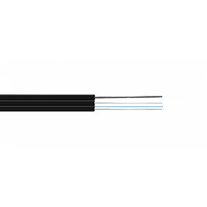 Cable de Fibra Óptica Monomodo 1 Fibra LSZH 2xFRP Drop Negro con Portante de 1mm 