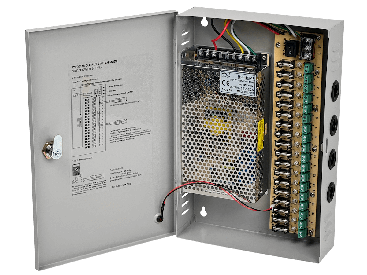 Salida Gabinete-llave Piloto 240W 12VDC 20A 18- 100-240VAC Fuente Poder 1
