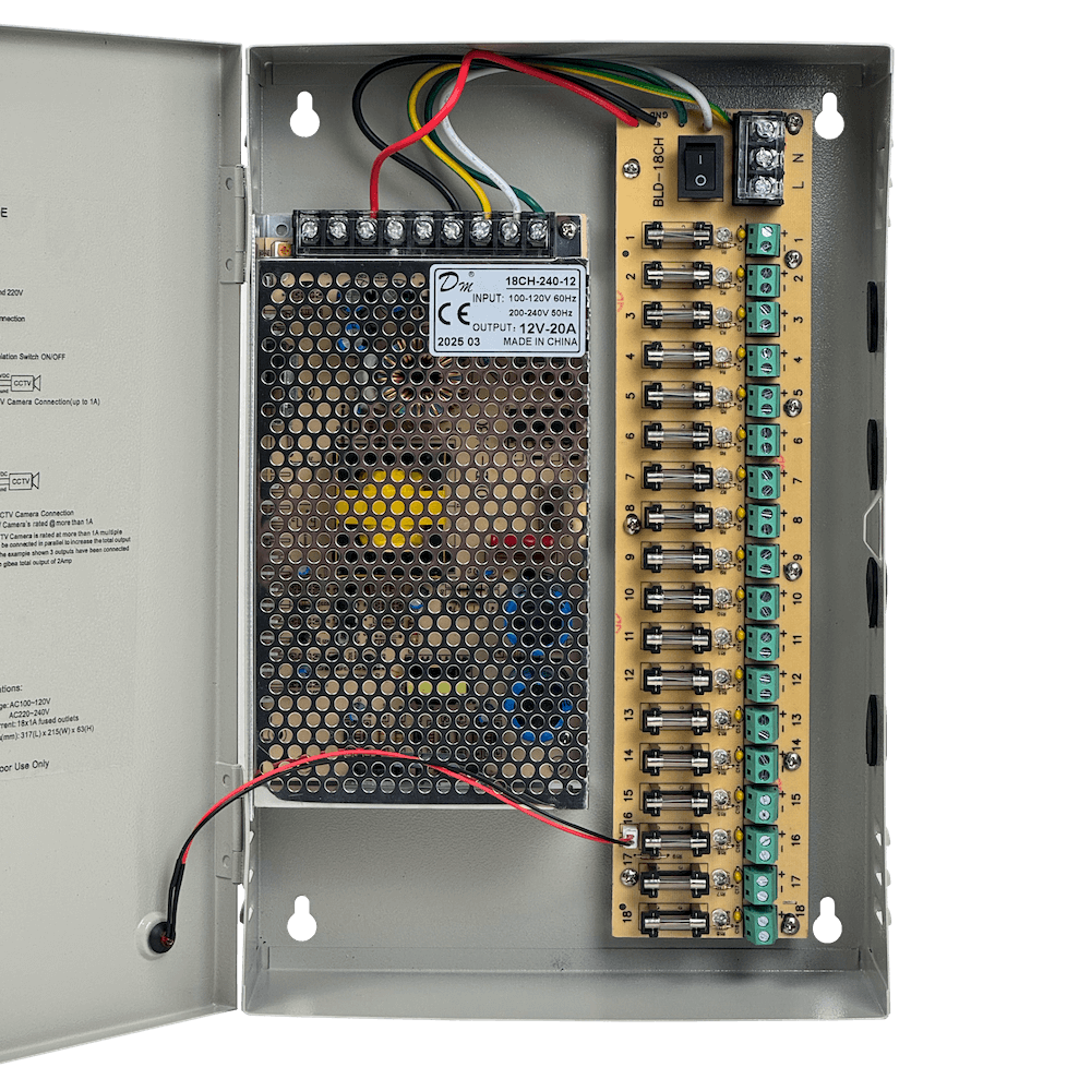 Salida Gabinete-llave Piloto 240W 12VDC 20A 18- 100-240VAC Fuente Poder 3