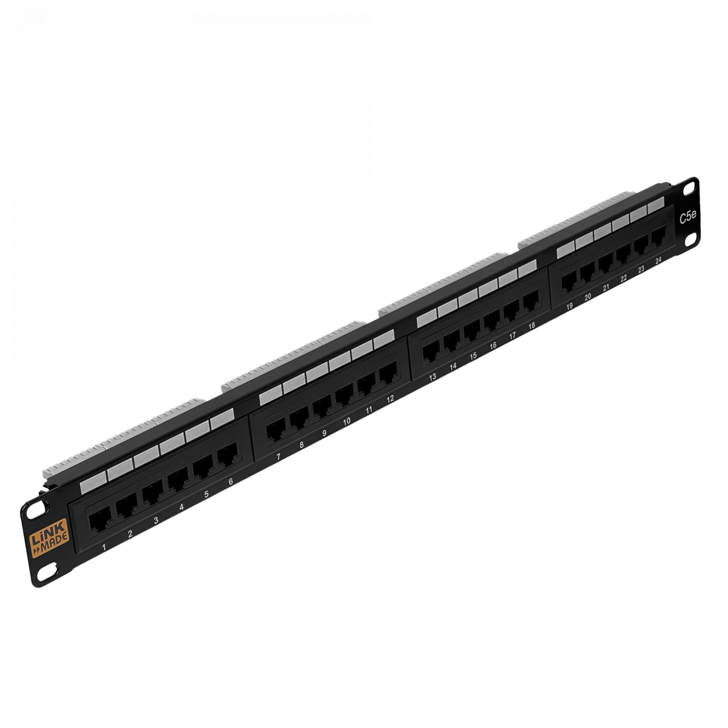 Patch Panel  24 RJ45 Cat5e UTP 1U Certificado UL 2