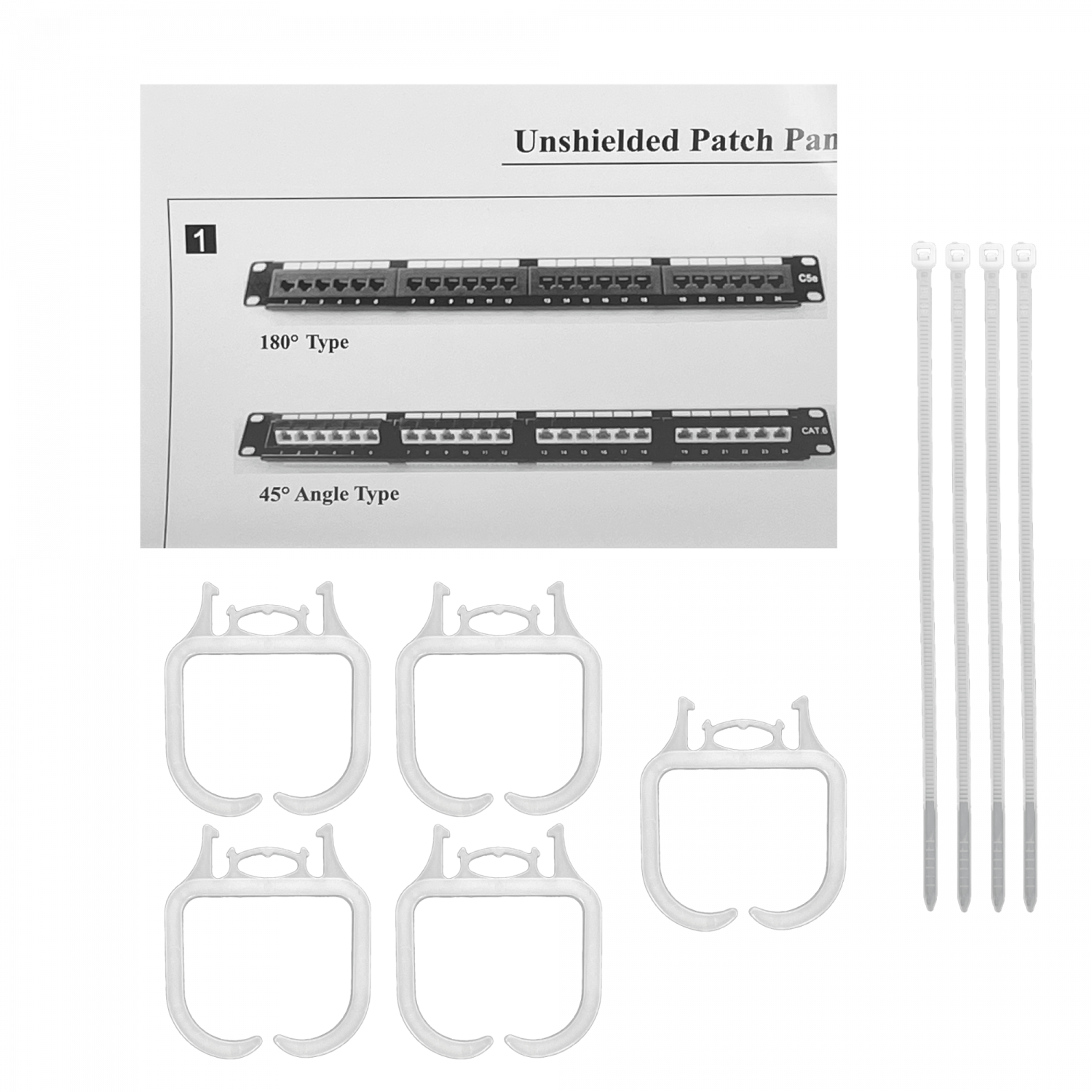 Patch Panel  24 RJ45 Cat5e UTP 1U Certificado UL 4