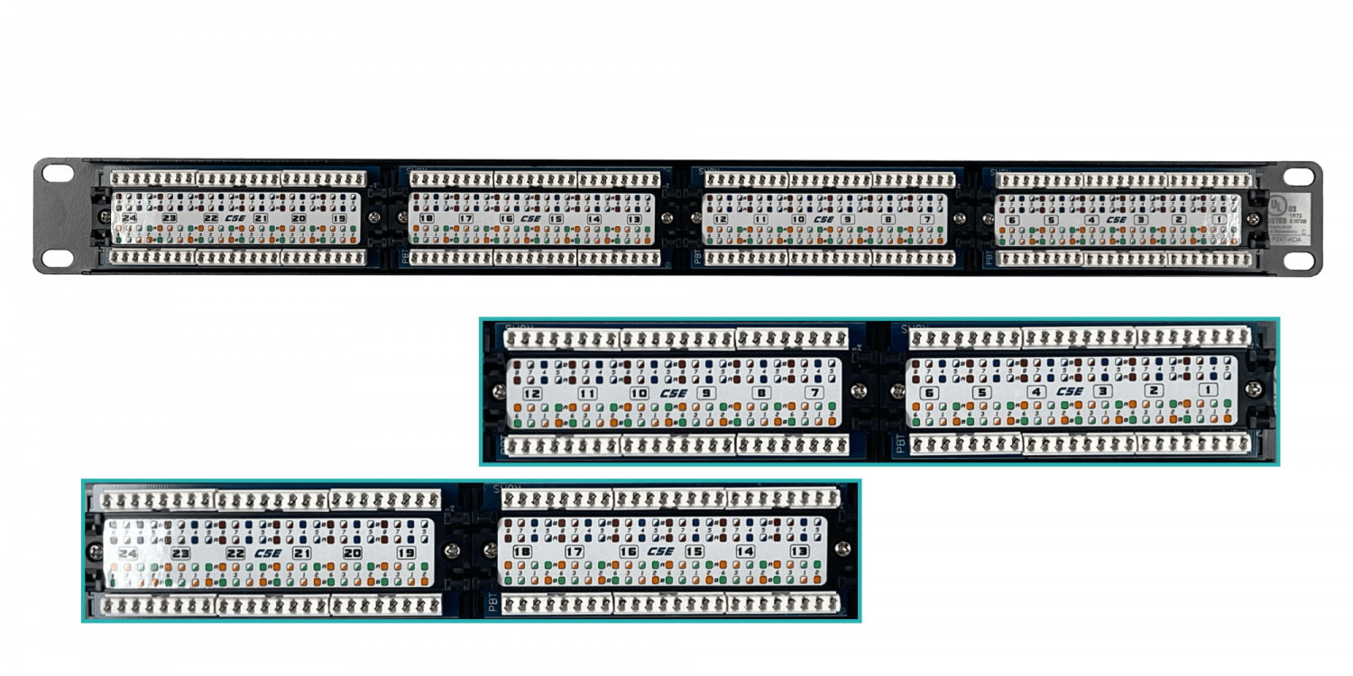 Patch Panel  24 RJ45 Cat5e UTP 1U Certificado UL 3