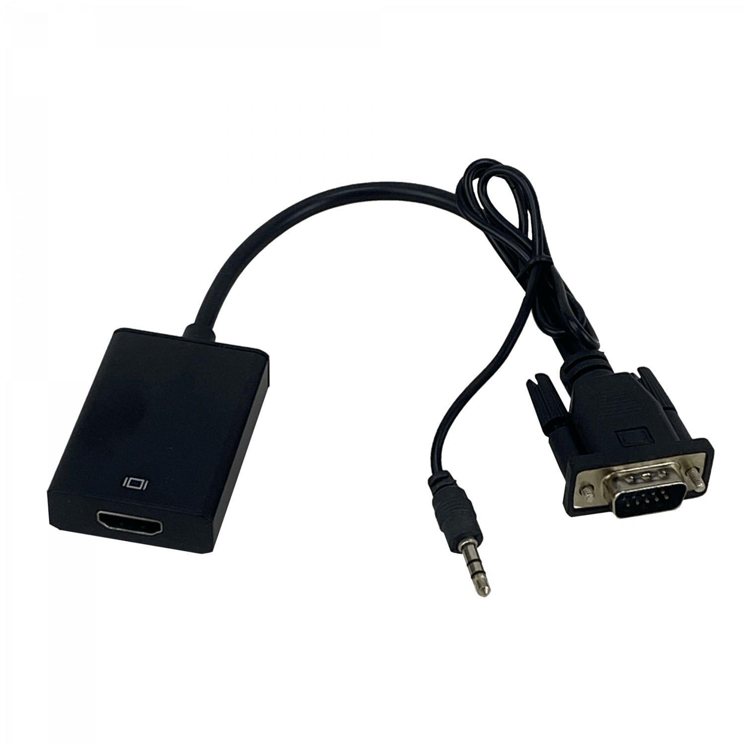 Convertidor VGA Macho + Audio 3.5mm a HDMI Hembra, Video + Audio 3