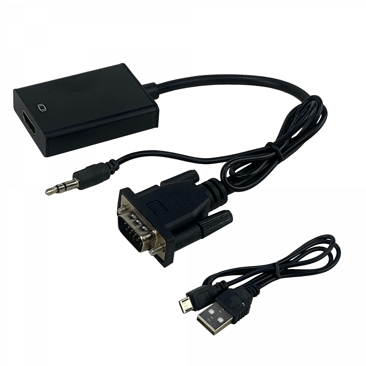 Convertidor VGA Macho + Audio 3.5mm a HDMI Hembra, Video + Audio 1