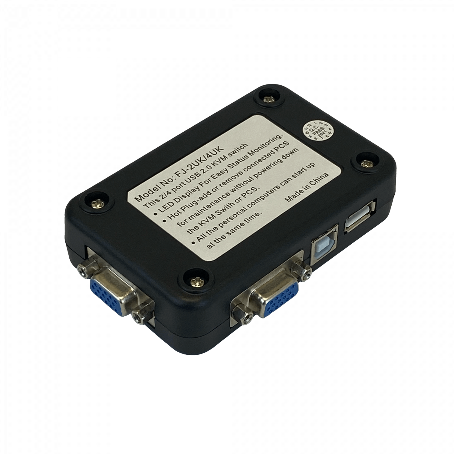 KVM 2 USB/VGA HUB-3-USB2.0  no-req-Fuente-Poder 1920x1440 req-Cables 3