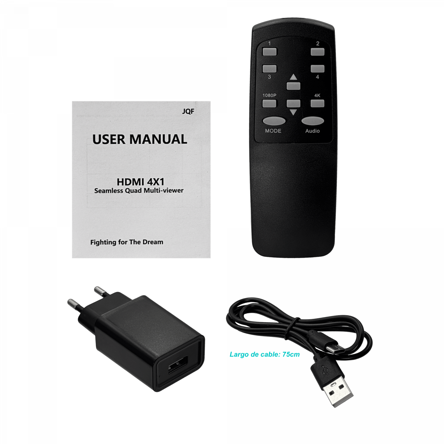 Splitter Multiplexor HDMI 4X1  1080p/4K  4-IN  1-OUT  5-HDMI-H USB-C inc-Control 7