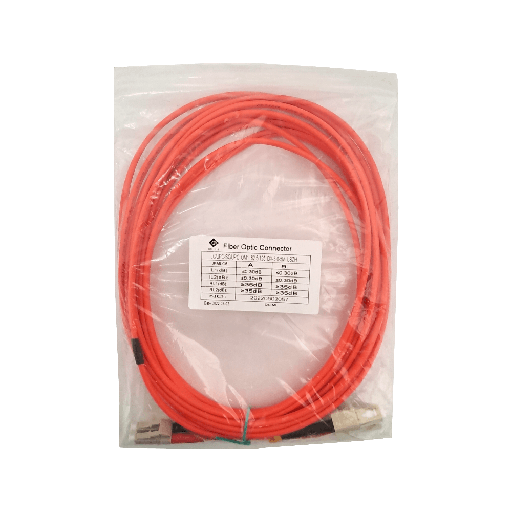 Jumper Fibra 5mt LC-SC OM1 MultiModo MM Duplex  3mm 62.5/125um 3