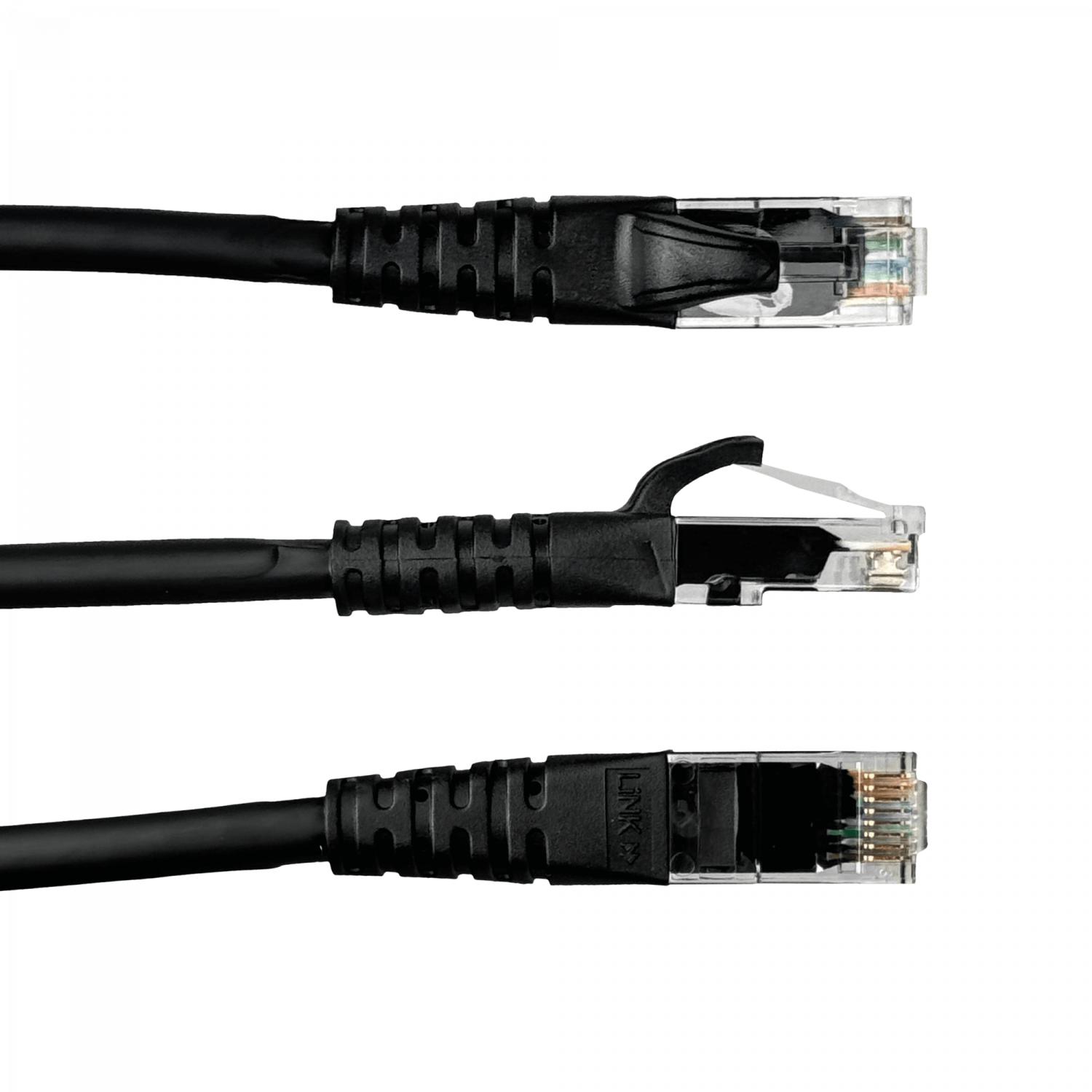 Cable Patch 1mt Cat6 Negro LSZH Inyectado Multifilar 3