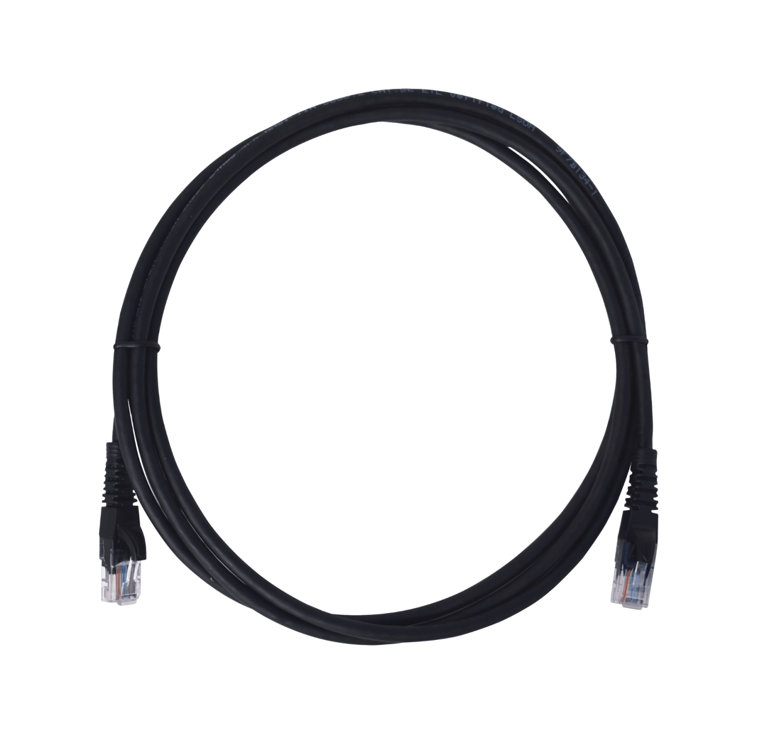 Cable Patch 2mt Cat6 Negro LSZH Inyectado Multifilar 2
