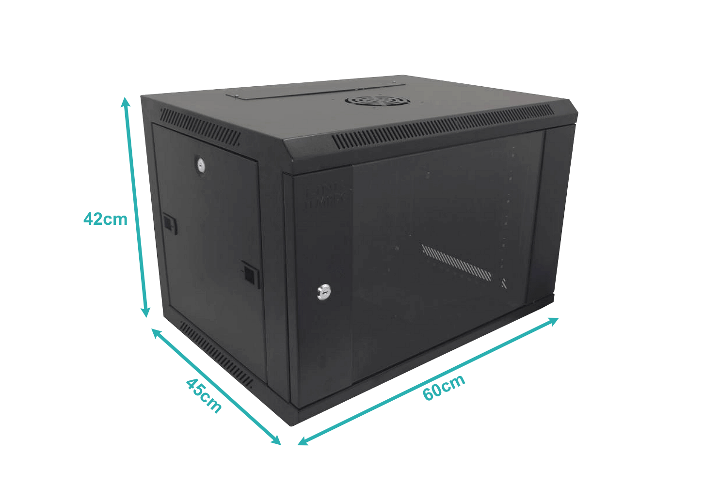 Gabinete Rack pared negro 45cm fondo 7U 2