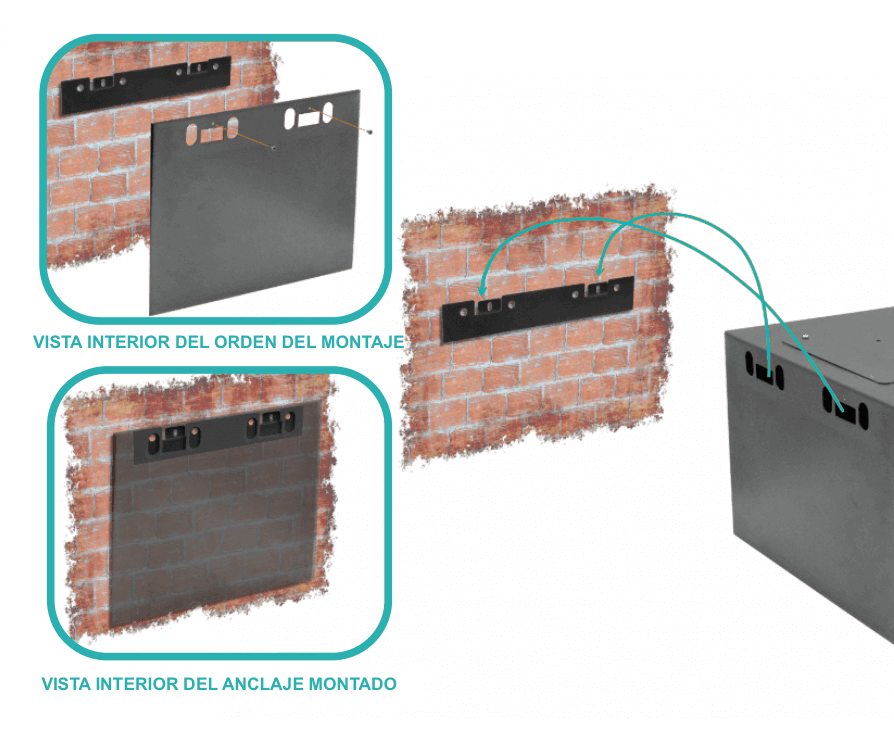 Gabinete Rack pared negro 45cm fondo 7U 3