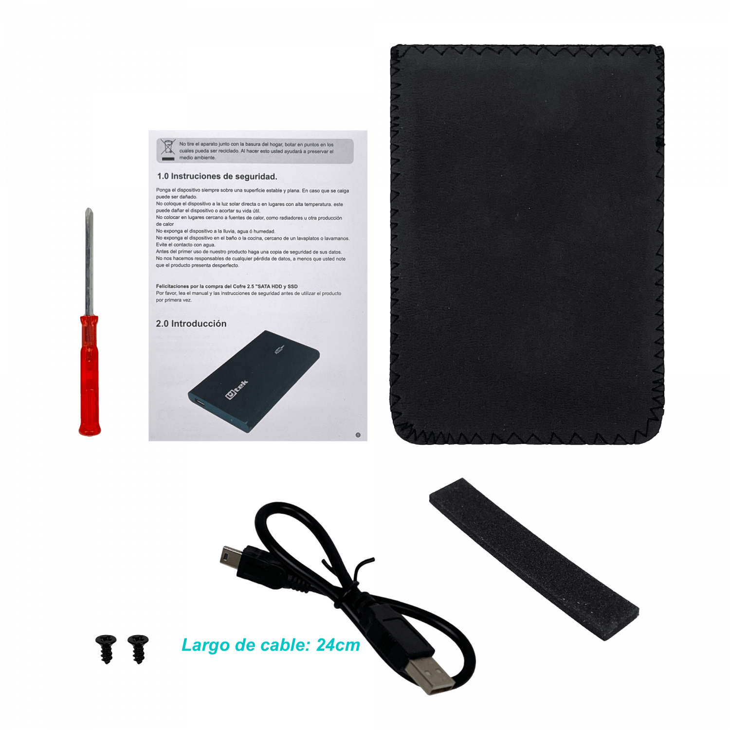 Cofre 2,5pulg   SATA-USB2.0   solo-USB   inc-Cable-AM  6