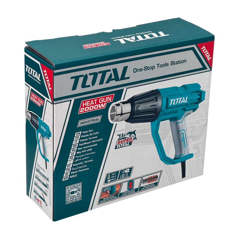 Pistola Calor 2000W 3-Boquilla Aire Caliente Industrial Total 6