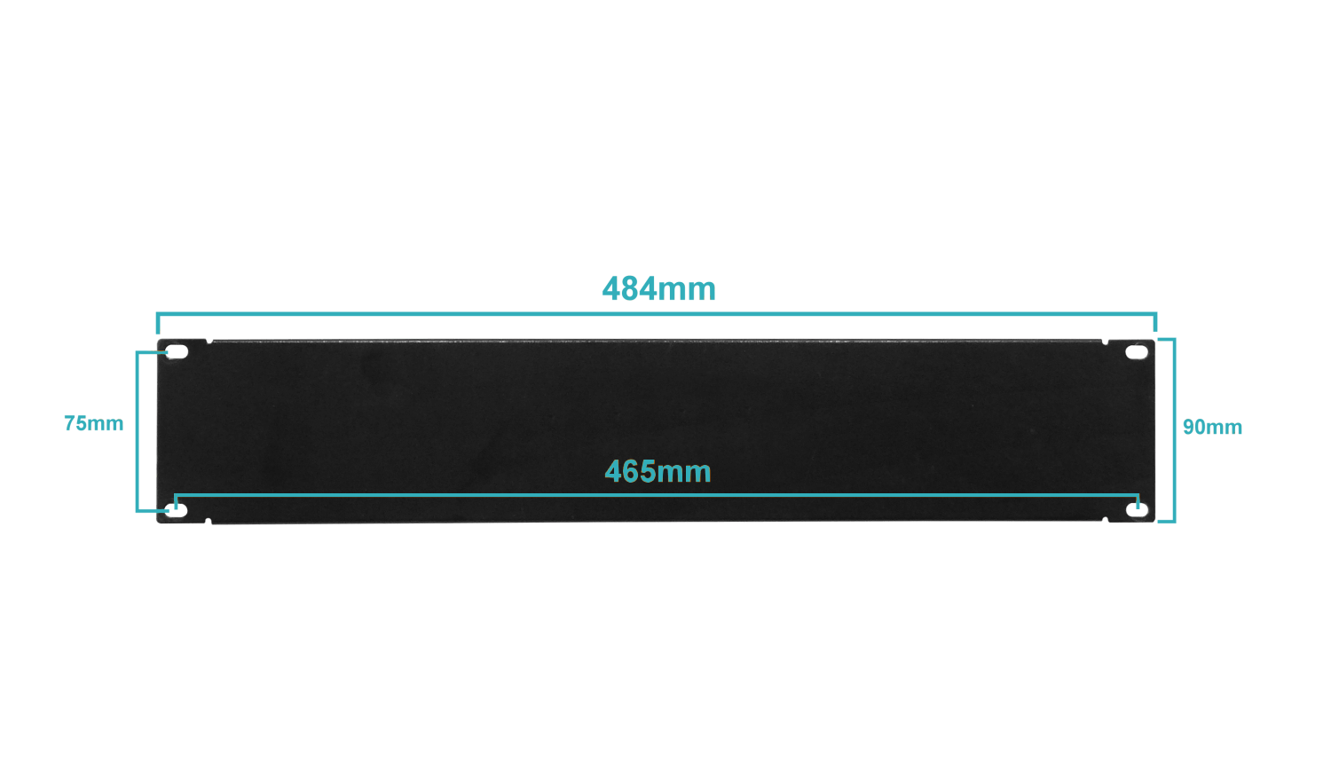 Tapa Cubre Espacio Rack 19 Pulgadas 2U  Fierro Negro 2