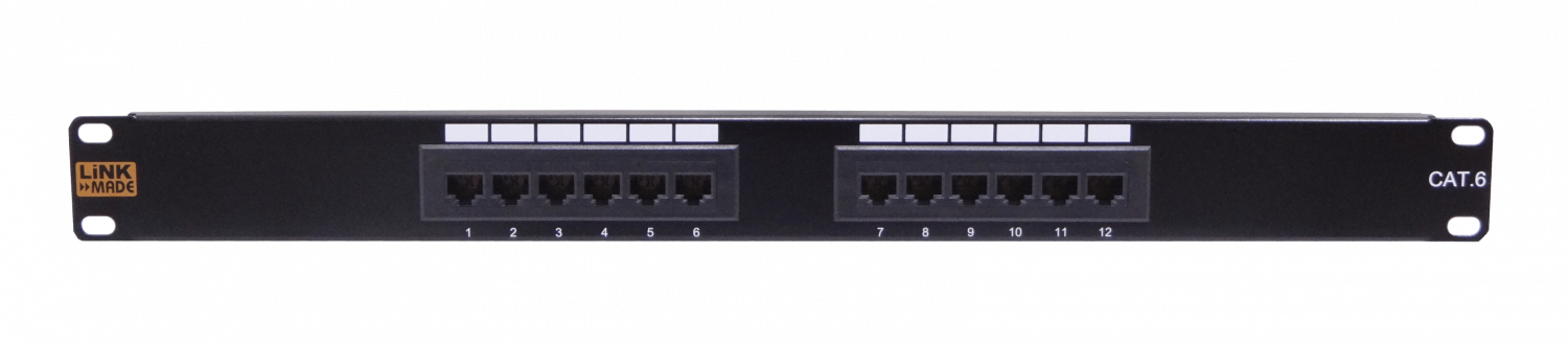 Patch Panel 12-RJ45 Cat6 1U UL Certific 1