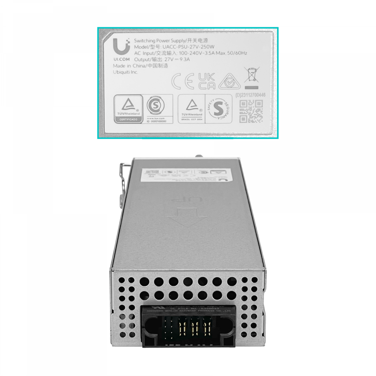 Fuente de poder Ubiquiti 27V 9,3A 250W 100-240VAC C14 para UISP-P-Pro 3
