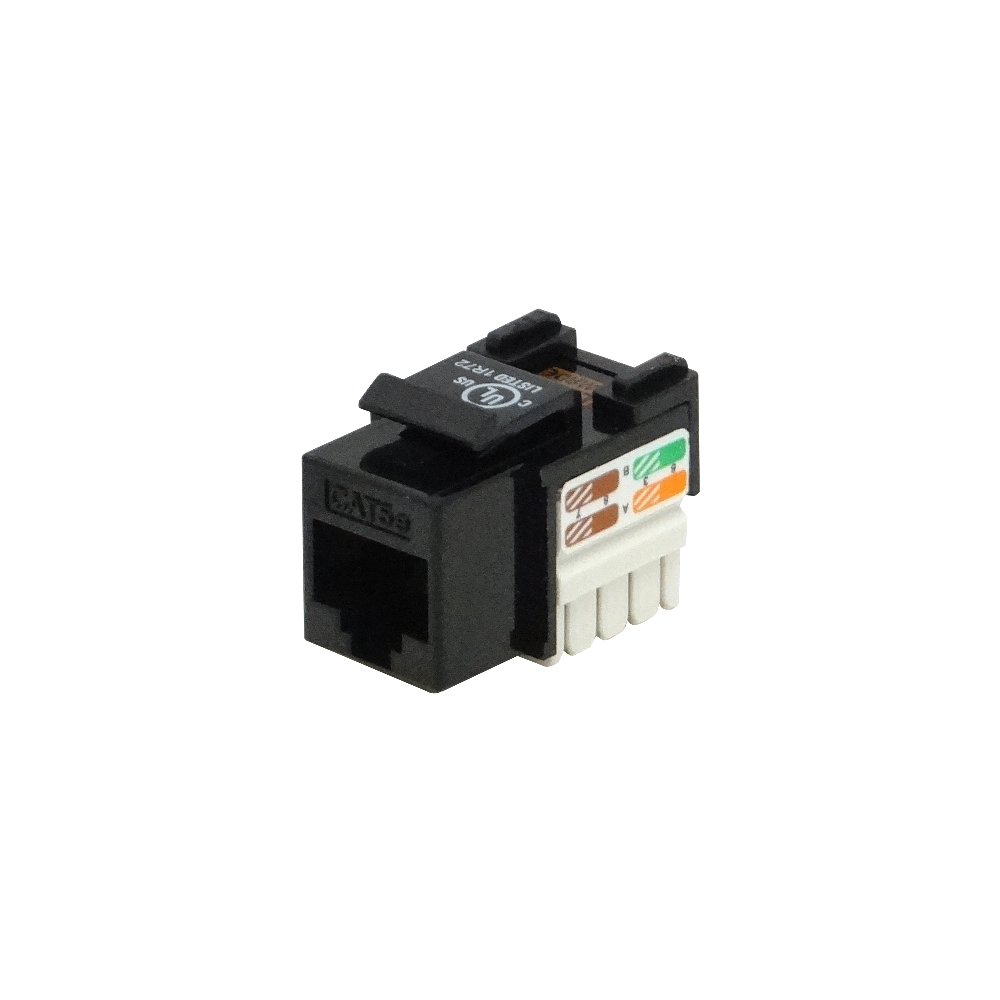 Conector Keystone Punchable  Negro Hembra RJ45 Cat5E U/UTP  1