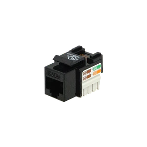 Conector Keystone Punchable  Negro Hembra RJ45 Cat5E U/UTP 