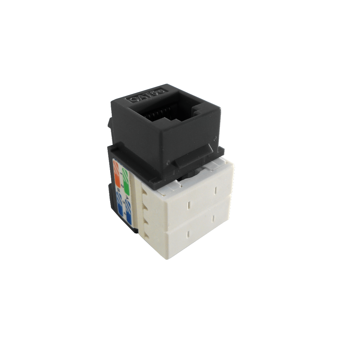 Conector Keystone Punchable  Negro Hembra RJ45 Cat5E U/UTP  3