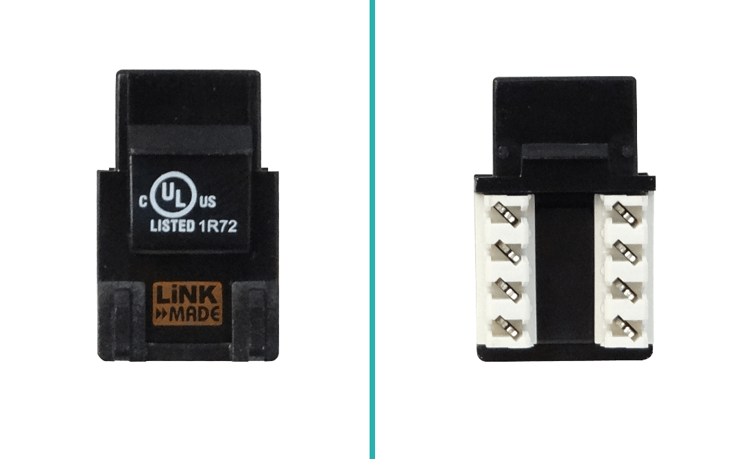 Conector Keystone Punchable  Negro Hembra RJ45 Cat5E U/UTP  4