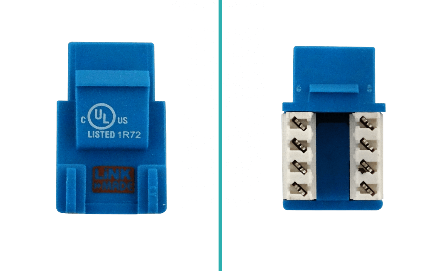 Conector Punchable  Keystone  Hembra RJ45 Azul Cat5E U/UTP  4