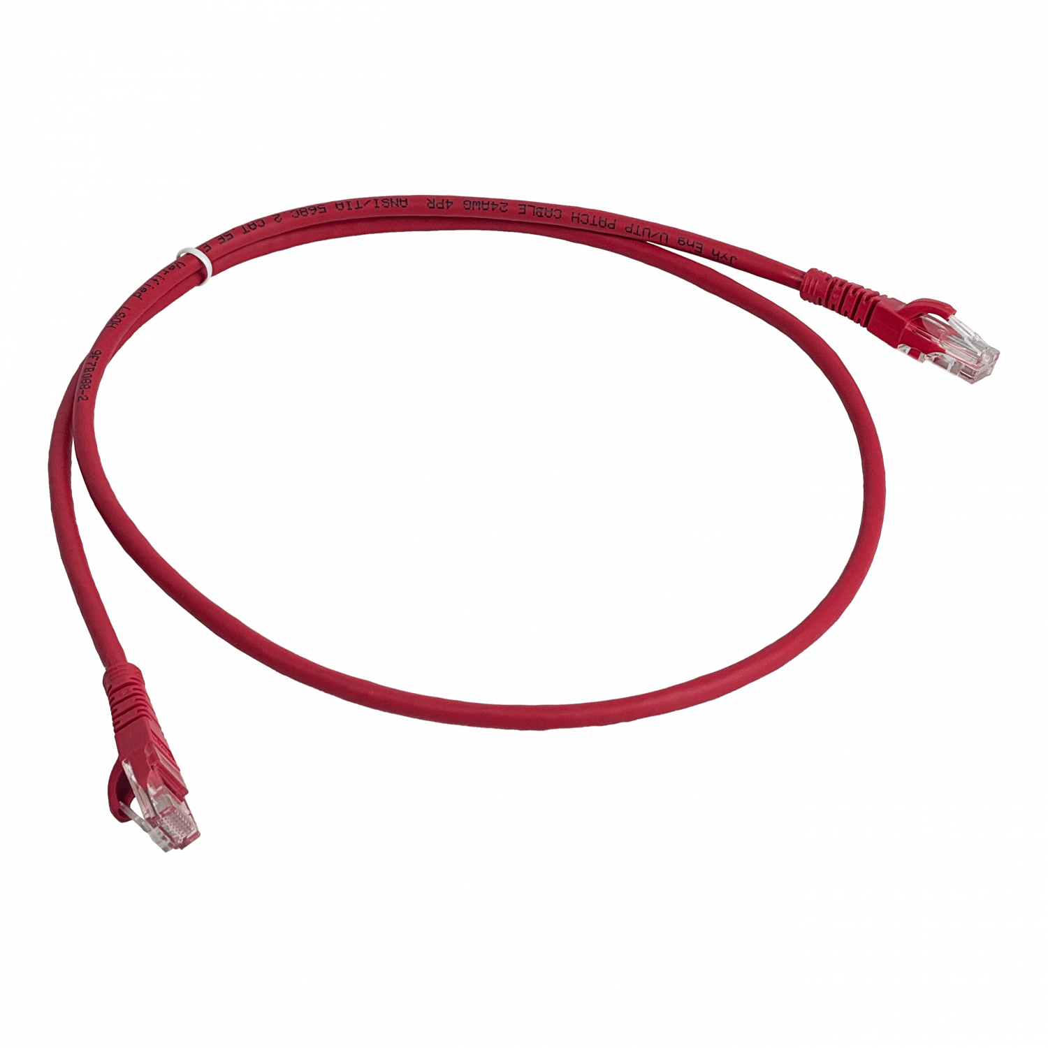 Cable Patch 1mt Cat5e Rojo LSZH Inyectado Multifilar 1