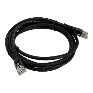 Cable Patch 2mt Cat5e Negro LSZH Inyectado Multifilar