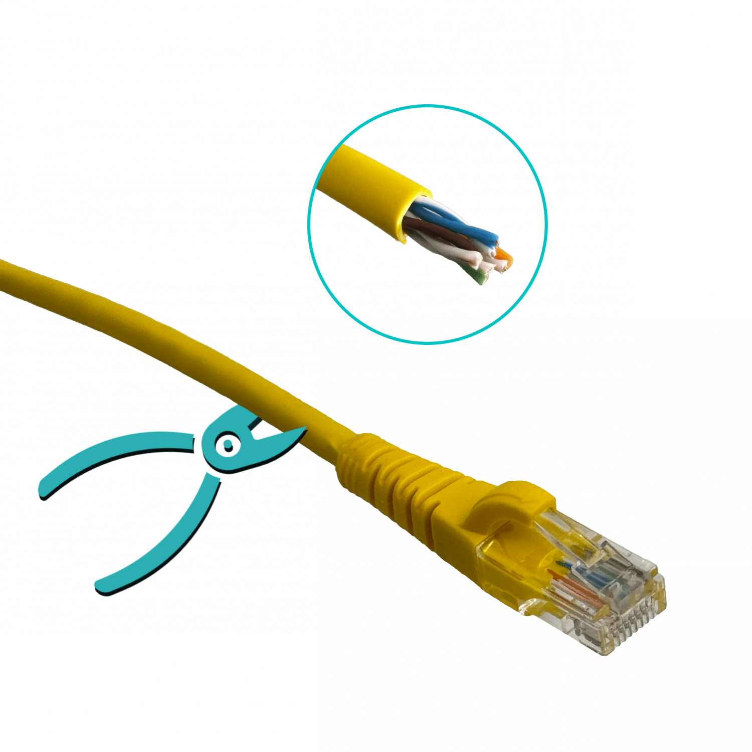 Cable Patch 2mt Cat5e Amarillo LSZH Inyectado Multifilar 4