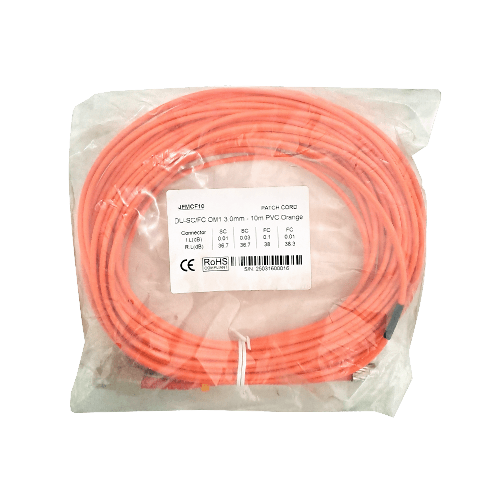 Jumper Fibra  10mt SC-FC OM1 MultiModo MM Duplex  62.5/125um LSZH 3