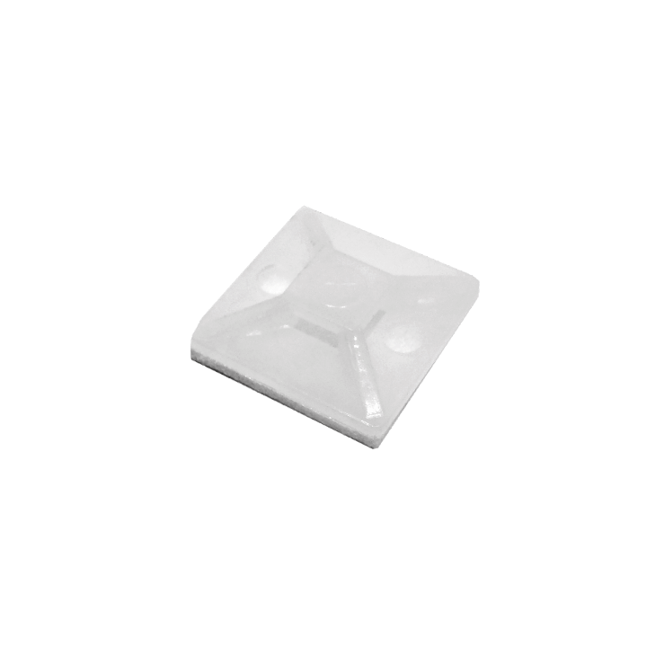 Fijacion Autoadhesiva Base Blanca p/Amarra 4mm 100-un 2x2cm  1