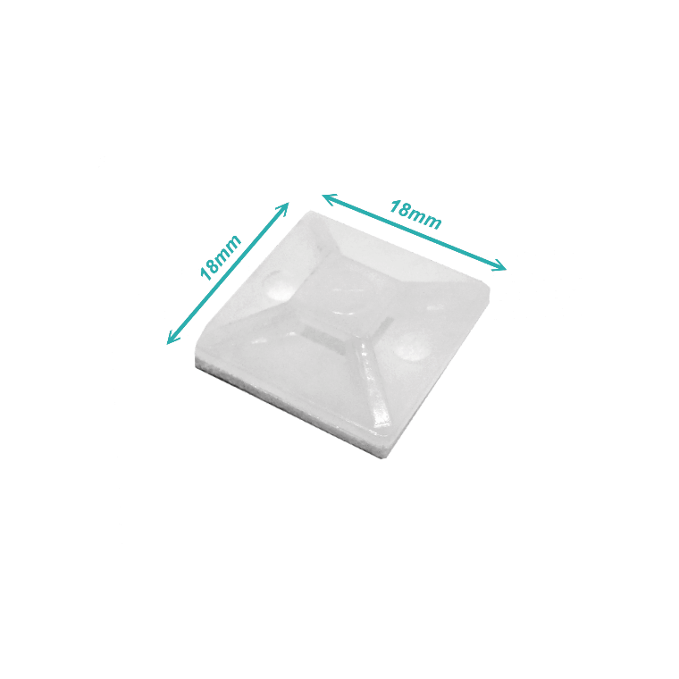 Fijacion Autoadhesiva Base Blanca p/Amarra 4mm 100-un 2x2cm  2