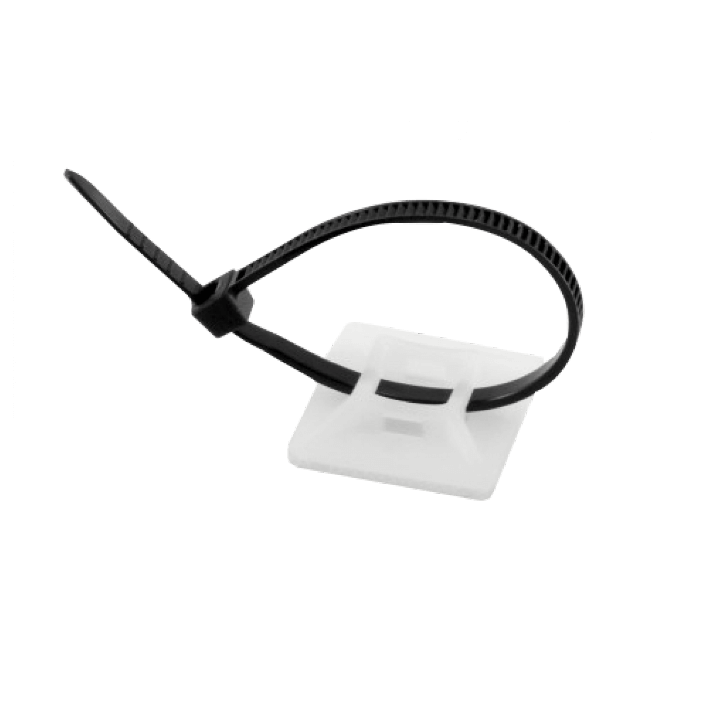 Fijacion Autoadhesiva Base Blanca p/Amarra 4mm 100-un 2x2cm  3