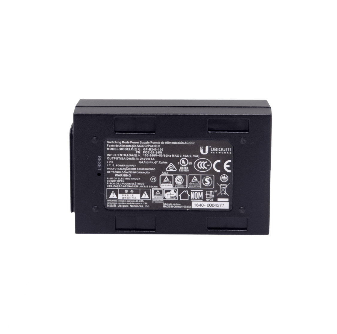 Inyector PoE Ubiquiti POE-24-24W, 24V DC, 24W, con Reset Remoto 5