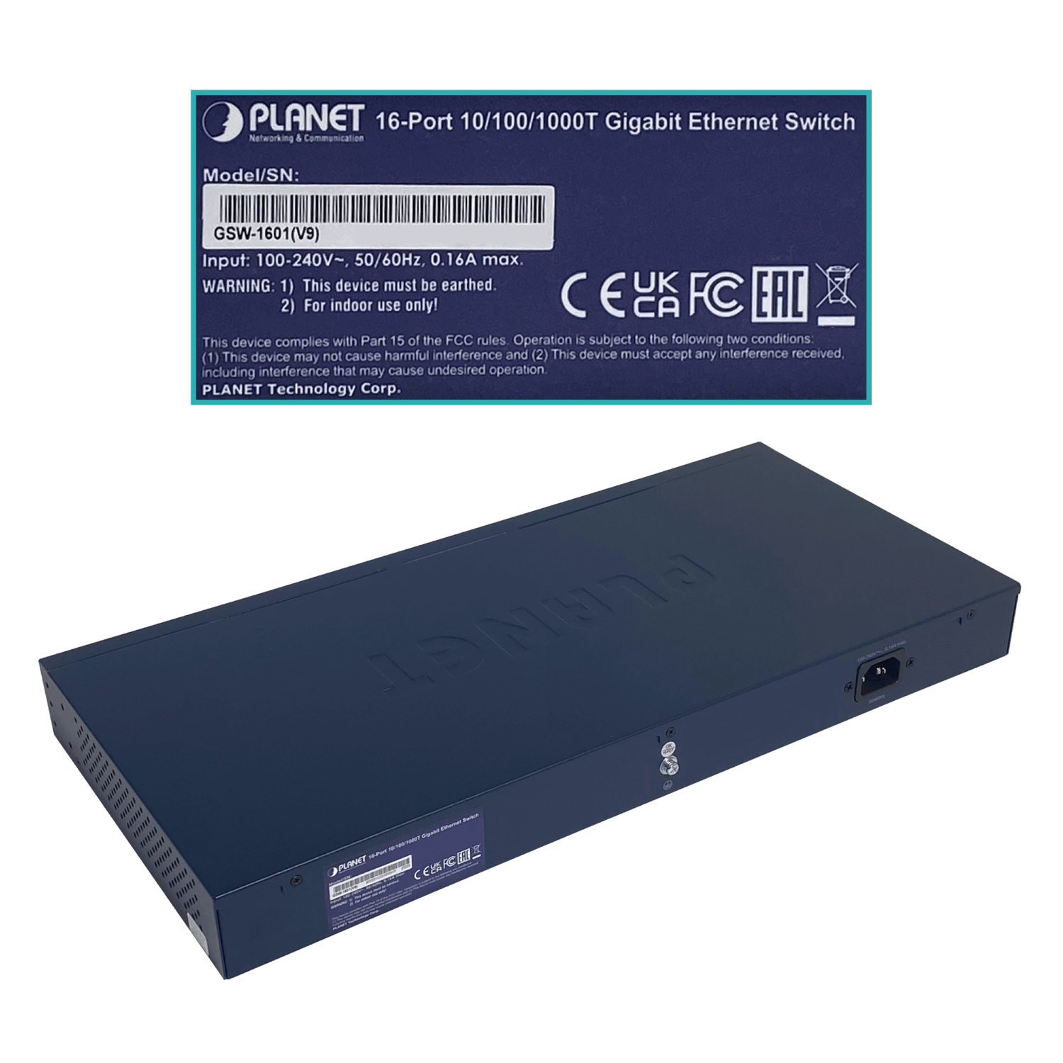 Switch no-Admin-L2 Rack Planet 16-1000  220V-Directo Selector-4-modos 3