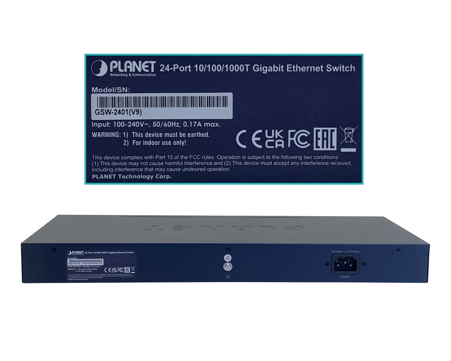 Switch no-Admin-L2 Rack Planet 24-1000  220V-Directo Selector-4-modos 3