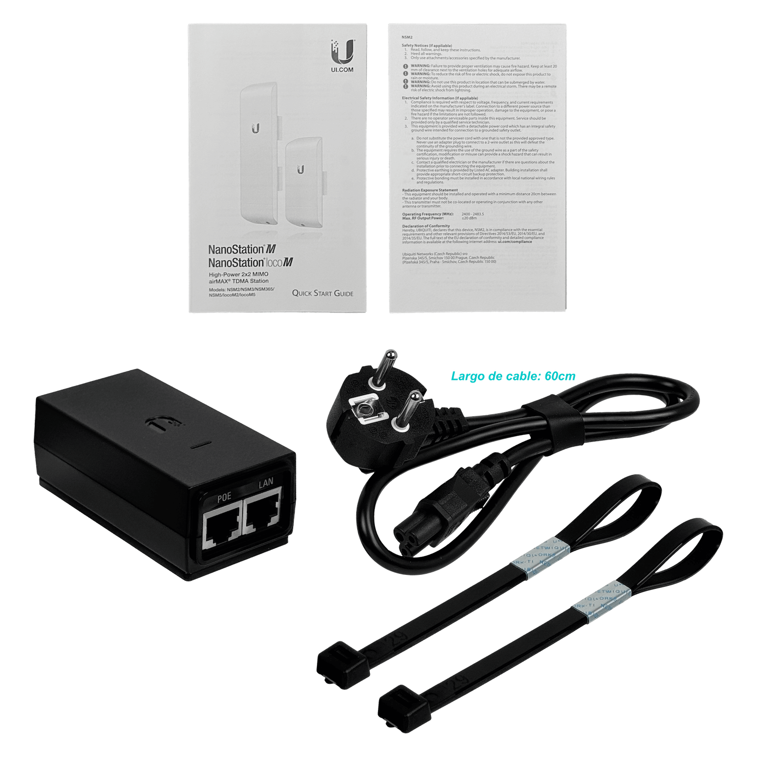 Access Point Wireless Ubiquiti NanoStation M2 2.4Ghz + Antena 11dBi Doble Polarizacion 7
