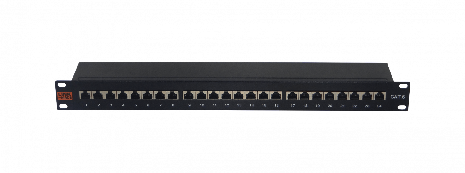 Patch Panel  1U 24 Puerto RJ45 Cat6 FTP SFTP Blindado Certificacion UL 1