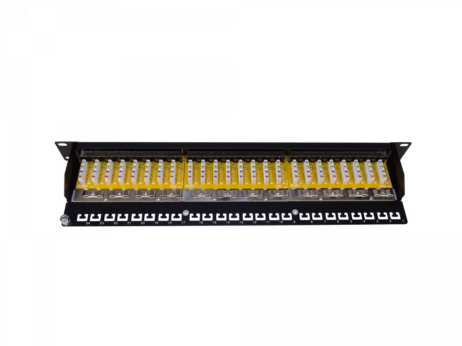 Patch Panel  1U 24 Puerto RJ45 Cat6 FTP SFTP Blindado Certificacion UL 3