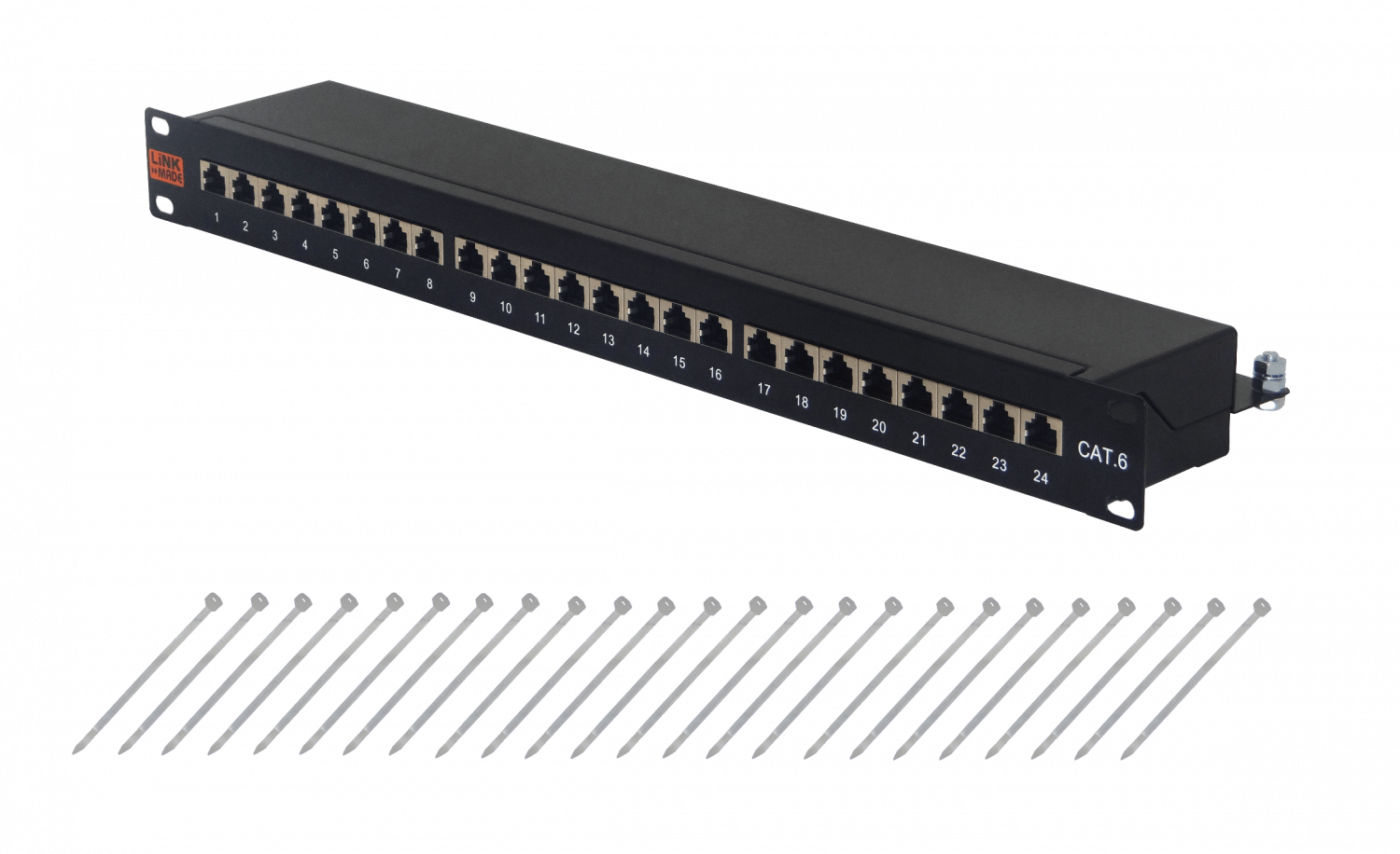 Patch Panel  1U 24 Puerto RJ45 Cat6 FTP SFTP Blindado Certificacion UL 4