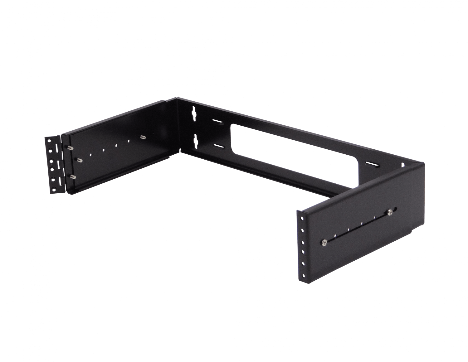 Bracket Mural Abierto 2U Ajustable con Bisagra para Rack 1