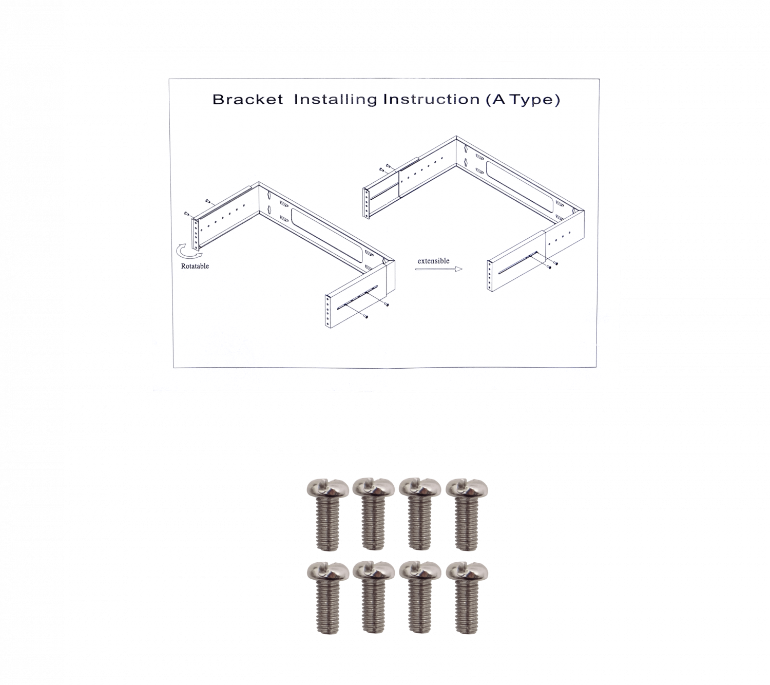 Bracket Mural Abierto 2U Ajustable con Bisagra para Rack 5
