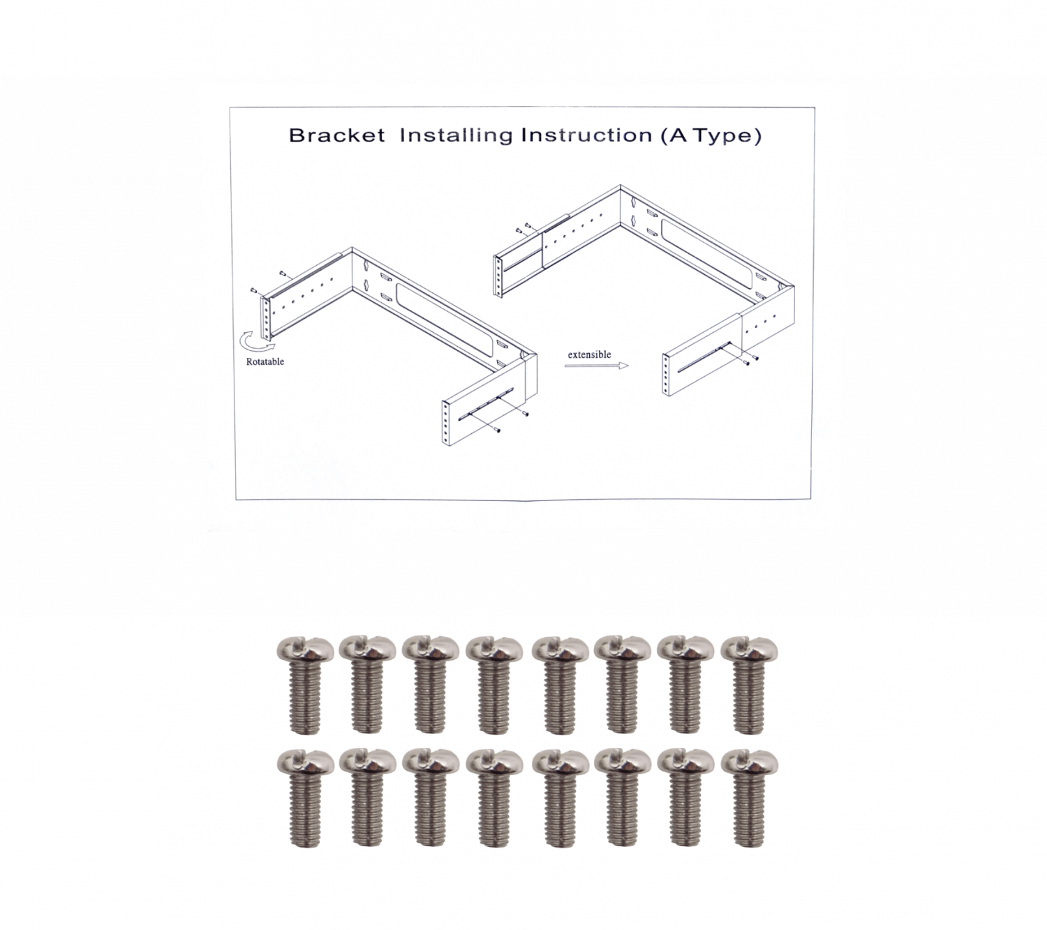 Bracket Mural Abierto 4U Ajustable con Bisagra 4