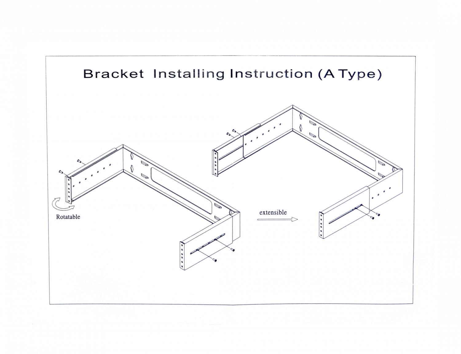 Bracket Mural Abierto 8U Ajustable con Bisagra 4