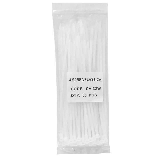 Amarra Plastica Nylon 3.6x200mm 50-un 200x3,6mm Blanca 3